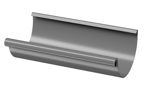 Желоб полукруглый D125 3 м Döcke STAL PREMIUM Графит, (RAL 7024) купить в Ростове