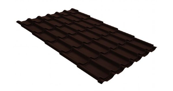 Металлочерепица классик GL 0,5 GreenCoat Pural RR 887 шоколадно-коричневый (RAL 8017 шоколад) купить в Ростове