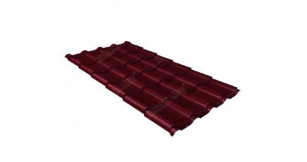 Металлочерепица камея 0,45 Drap RAL 3005 красное вино купить в Ростове