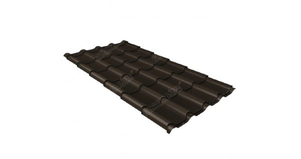 Металлочерепица камея GL 0,5 GreenCoat Pural matt RR 32 темно-коричневый (RAL 8019 серо-коричневый) купить в Ростове