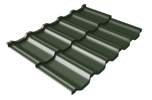 Металлочерепица модульная Квинта Uno Grand Line c 3D резом 0,5 GreenСoat Pural RR 11 темно-зеленый (RAL 6020 хромовая зелень) купить в Ростове
