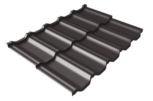 Металлочерепица модульная Квинта Uno Grand Line c 3D резом 0,5 GreenСoat Pural RR 32 темно-коричневый (RAL 8019 серо-коричневый) купить в Ростове