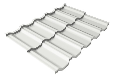 Металлочерепица модульная Квинта Uno Grand Line c 3D резом 0,5 Satin RAL 9003 сигнальный белый купить в Ростове