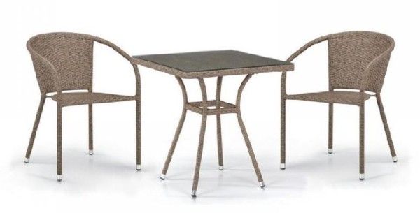 Комплект плетеной мебели AFINA из иск. ротанга T282BNT/Y137C-W56 Light Brown 2Pcs купить в Ростове