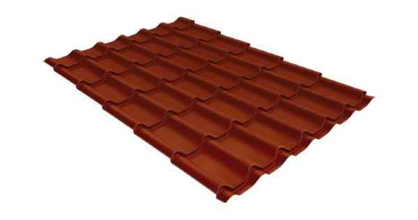 Металлочерепица классик GL 0,5 Velur20 RAL 8004 терракота купить в Ростове
