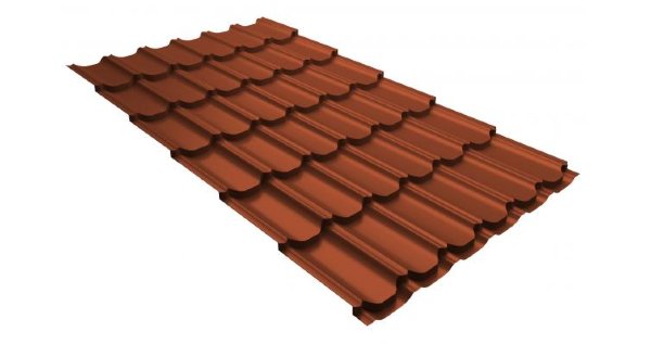 Металлочерепица квинта плюс 0,5 GreenCoat Pural RR 750 кирпично-красный (RAL 8004 терракота) купить в Ростове